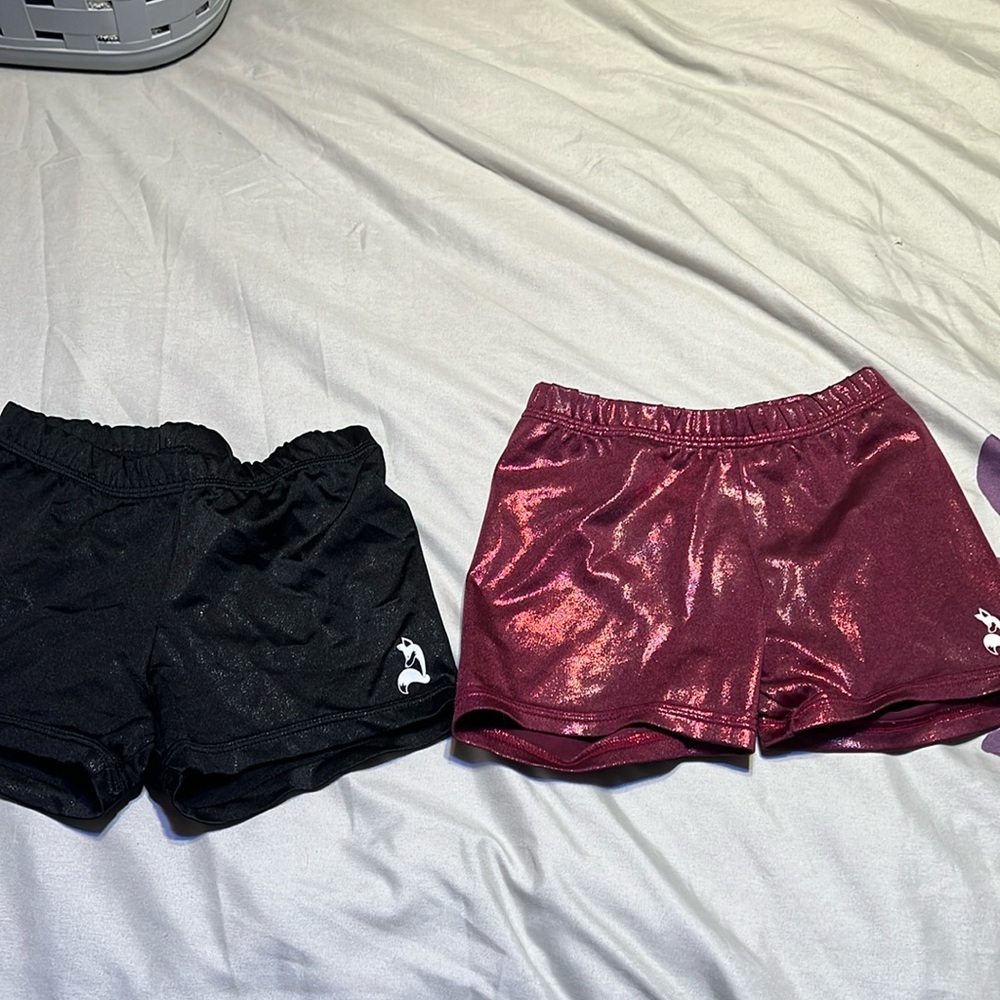 2 pairs of athletic tight fit gymnastics shorts